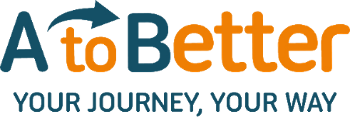 This is the AtoBetter logo, it includes the statement "your journey your way"